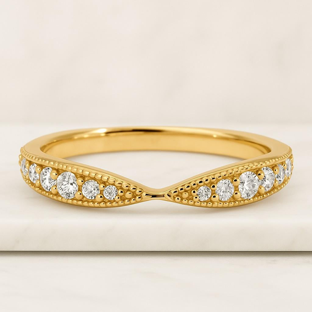 Cluster Dom Style Diamond Wedding Band Round Lab Grown Diamond Band