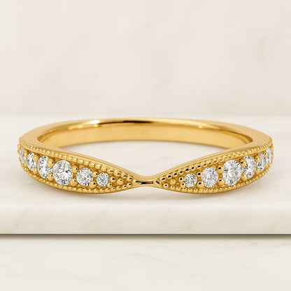 Cluster Dom Style Diamond Wedding Band Round Lab Grown Diamond Band