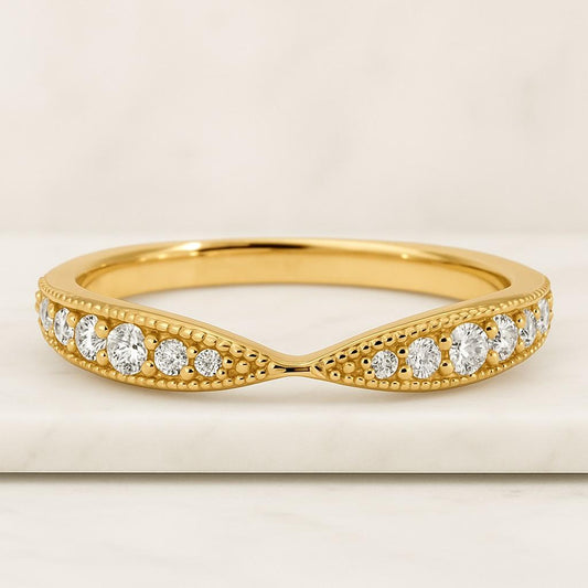 Cluster Dom Style Diamond Wedding Band Round Lab Grown Diamond Band