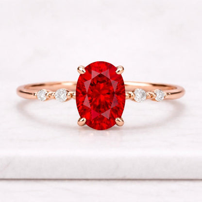 Cluster Promise Ring July Birthstone