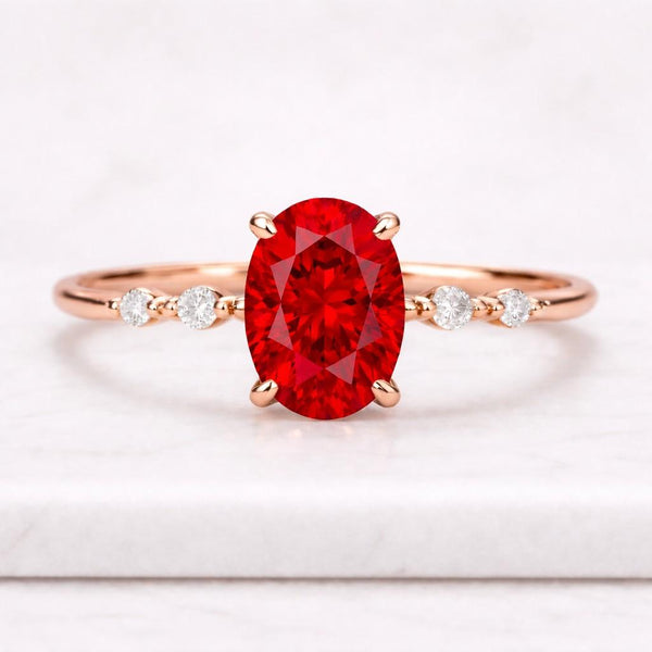 Cluster Promise Ring July Birthstone