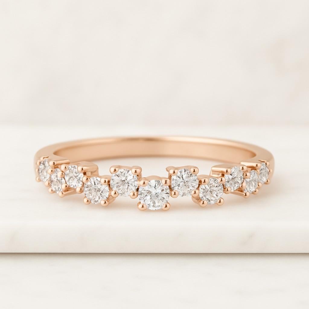 colorless moissanite bridal band 14k gold band