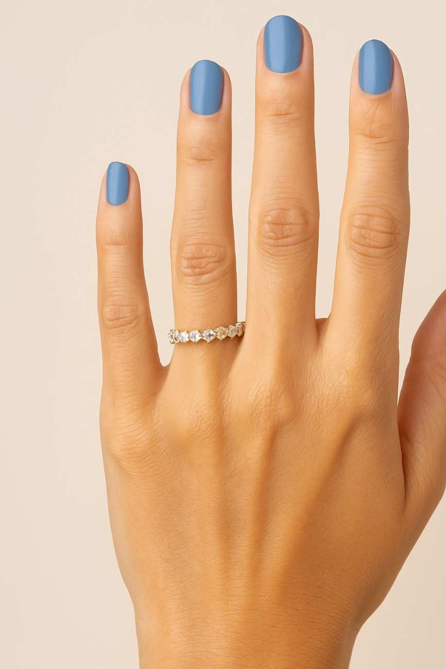 colorless moissanite engagement band eternity moissanite wedding band alternating moissanite proposal band