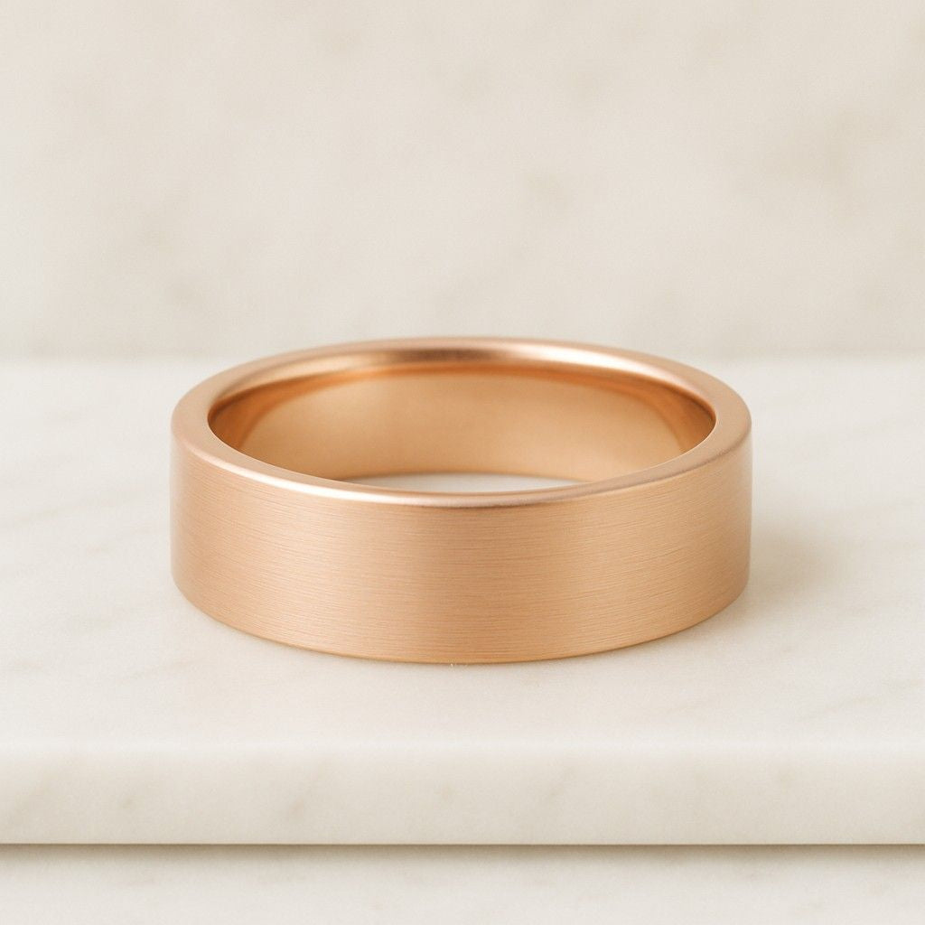 Comfort Fit Wedding Band  14K Genuine Gold Band  Solid Gold  Stardust  Comfort Fit