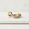 18K Solid Yellow Gold Wave Style Curved Band