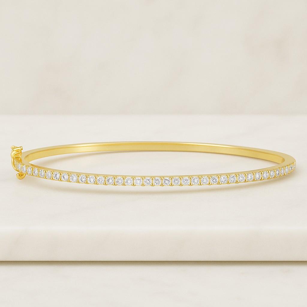 Conflict Free Diamond Bracelet Gift For Her Round Cut Lab Grown Diamond Tennis Bracelet 14K Yellow Gold Bridal Wedding Bracelet