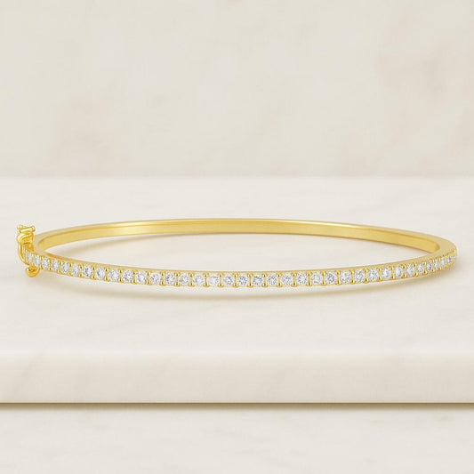 Conflict Free Diamond Bracelet Gift For Her Round Cut Lab Grown Diamond Tennis Bracelet 14K Yellow Gold Bridal Wedding Bracelet