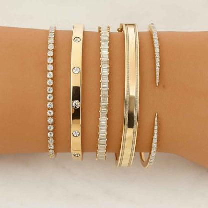 Conflict Free Diamond Bracelet Gift For Her Handcrafted Diamond Bridal Jewelry Stackable Diamond Bracelet