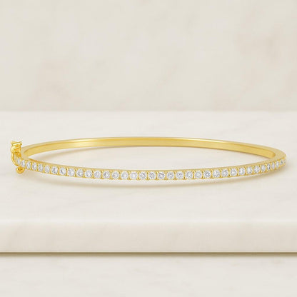Conflict Free Diamond Bracelet Gift For Her Round Cut Lab Grown Diamond Tennis Bracelet 14K Yellow Gold Bridal Wedding Bracelet