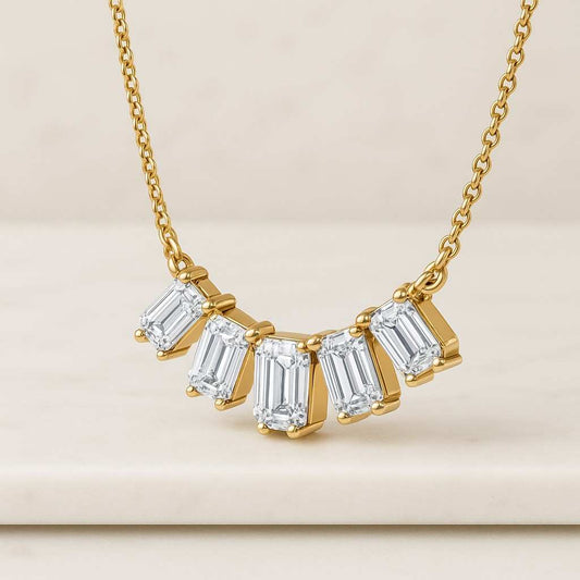 Conflict Free Diamond Solitaire Bridal Necklace 14K Solid Gold Necklace Gift For Her