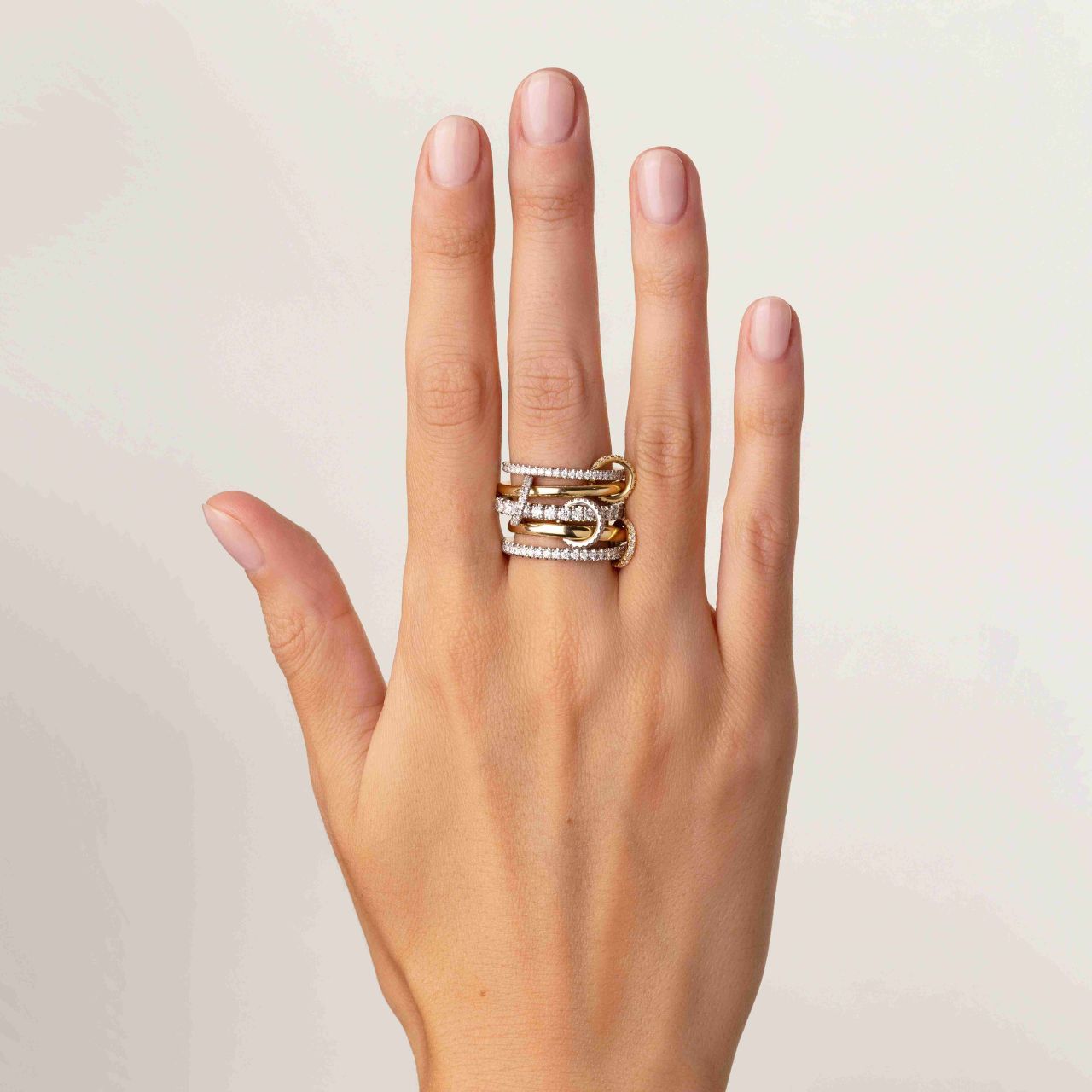 connected ring  two tone connected ring