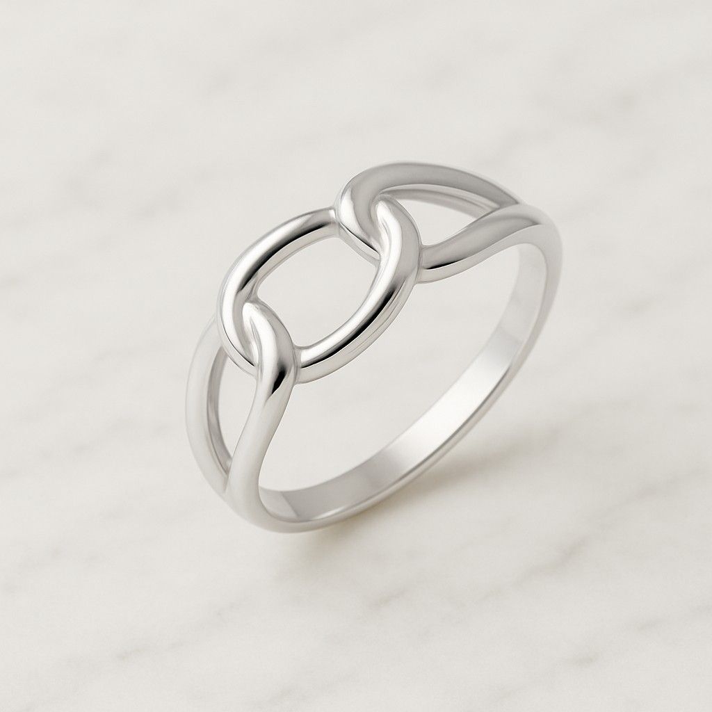 Connector Ring 925 Sterling Silver 14K Gold Multi Link Band