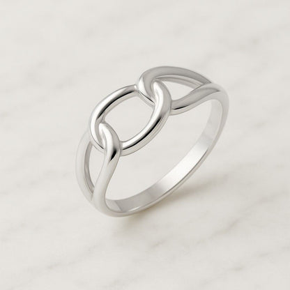 Connector Ring 925 Sterling Silver 14K Gold Multi Link Band