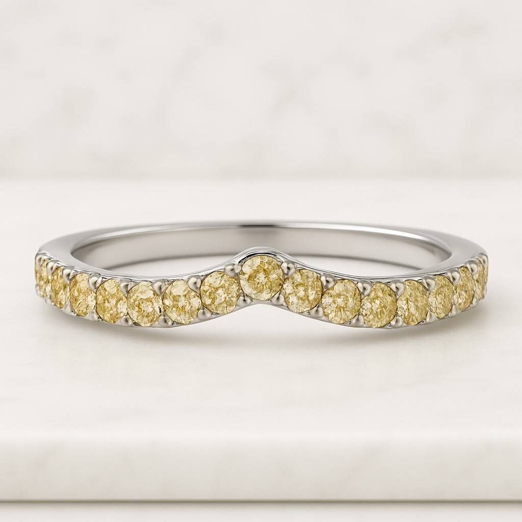 Contoured Matching Band  Dainty Stacking Bridal Ring 925