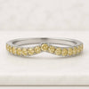 Vivid Yellow Round Lab Grown Diamond Half Eternity Wedding Band