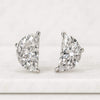 Unique Half Moon Lab Grown Diamond Stud Earrings For Men's Women's