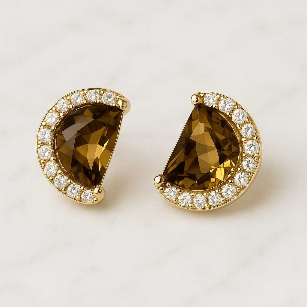 Moonstone earrings Gold gemstone pendants