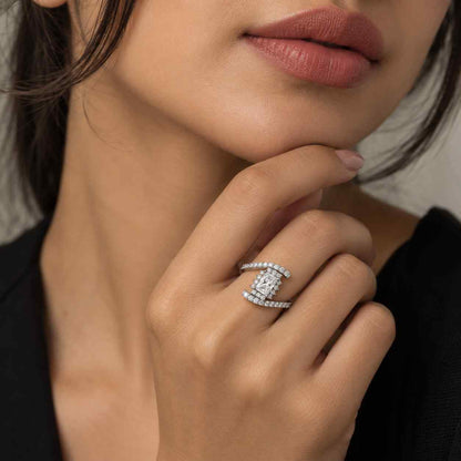  Crushed Ice Pave Band, 14K White Gold, IGI Certified Proposal