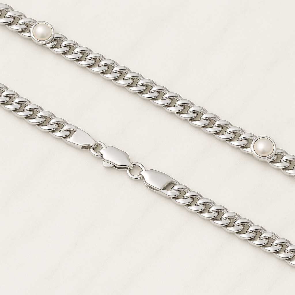 Cuban Chain Necklace for Men or Women Cuban Link Chain Curb Necklace Cuban Link Bracelet Curb Chain Bracelet