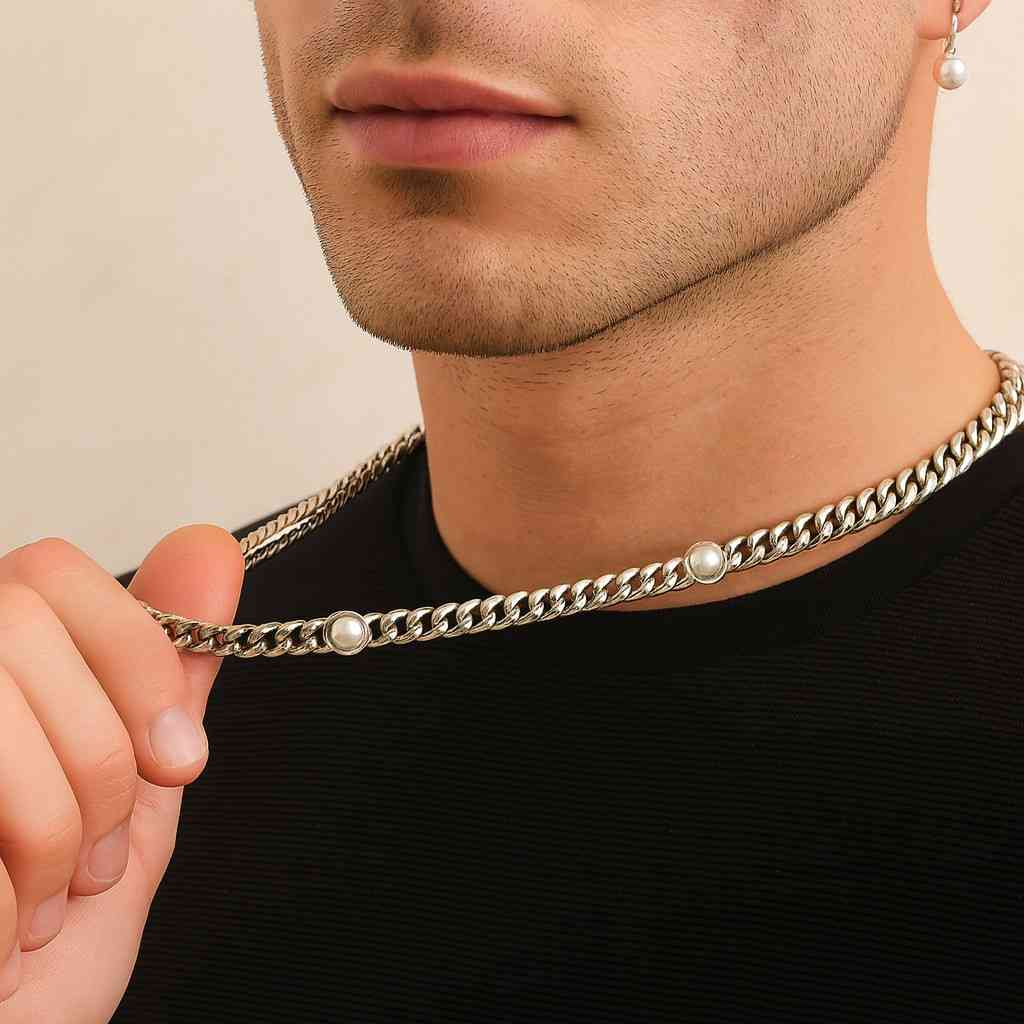 Cuban Link Chain Stainless Steel Matte Silver Chain For Men Mens Chain Boy silver Chain Mens Jewelry