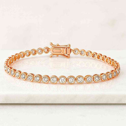 Cubic Zirconia Ladies Bracelet With 3mm White Stones in Silver