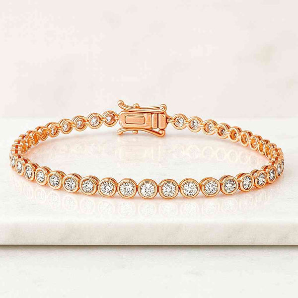 Cubic Zirconia Ladies Bracelet With 3mm White Stones in Silver