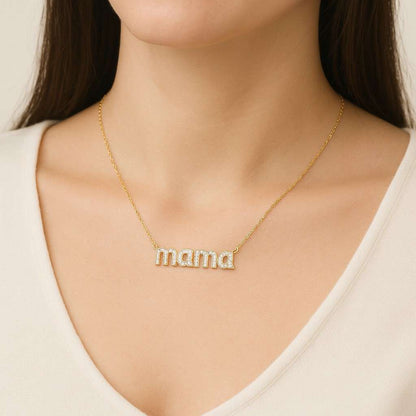 Cubic zircon round mama charm18K gold plated pave circle mama pendant