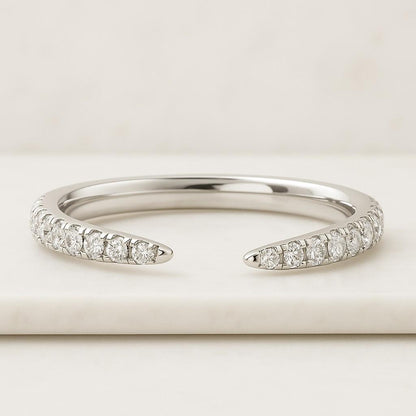 Cuff Gold Band Ring for Daughter Gold Cuff Wedding Band Claw Band, Open Band Cuff Wedding Band Solid Gold Band Open wedding Band