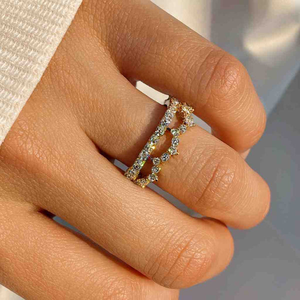 Curve Wedding Band for Women Round Lab Diamond Anniversary Band