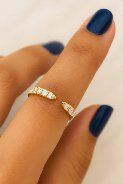 Open Gap Round Diamond Ring For Her