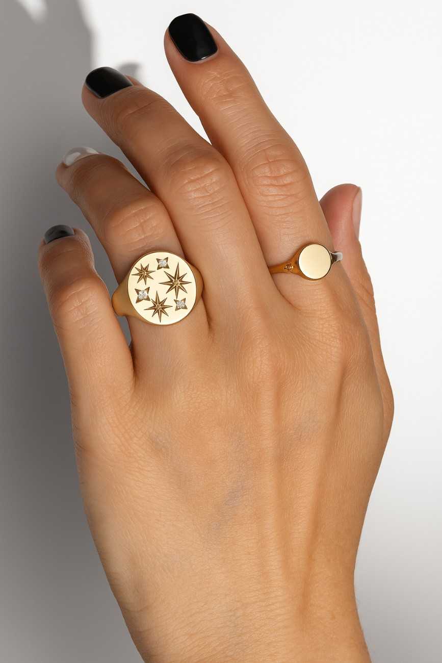 Curved Baguette Diamond Ring by CaitlynMinimalist Diamond Crown Wave Ring