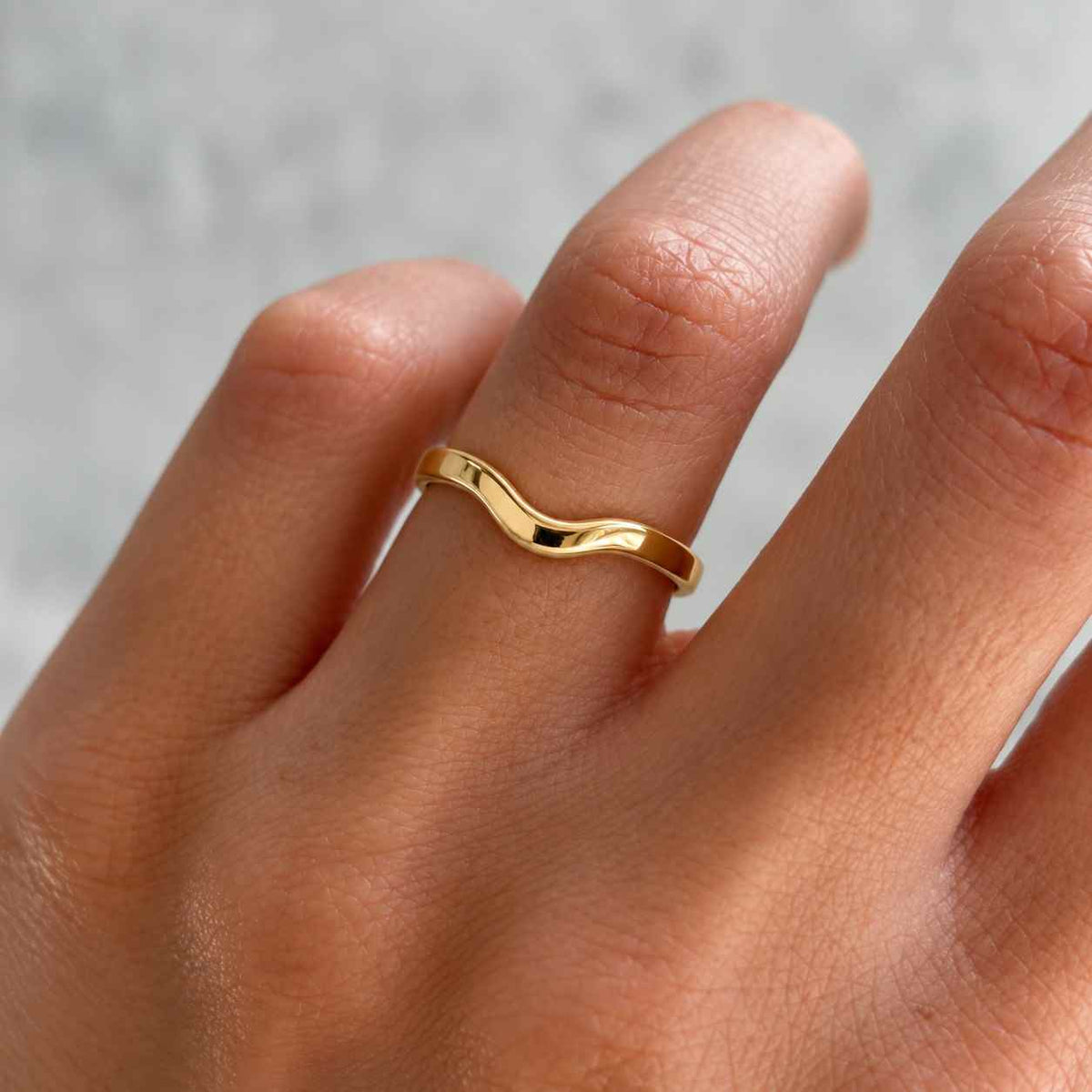 Curved Diamond Band in Solid White Gold Metal,Matching Stackable Band,14k Solid Gold Curved Ring Enhancer,Simple Dainty Band,wedding band
