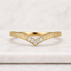 Curved Lab Grown Diamond Chevron Wedding Band Ring