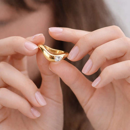 Curved Engagement Ring