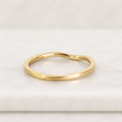 Curved Matching Band Plain Ring