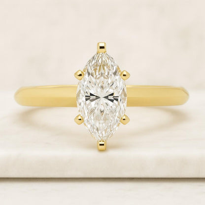 Curved Matching Band with Anniversary Ring Unique Marquise Bridal Ring