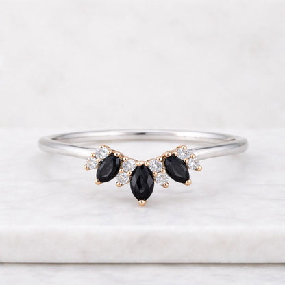 Curved Wedding Band Dainty Ring Anniversary Ring
