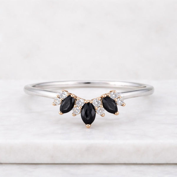 Curved Wedding Band Dainty Ring Anniversary Ring