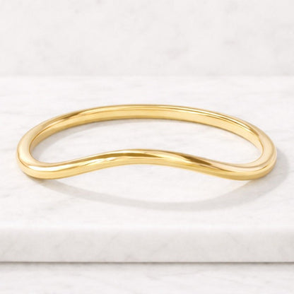 Curved Wedding Band For Wife