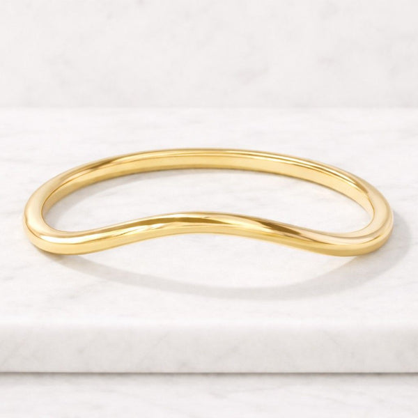 Curved Wedding Band For Wife