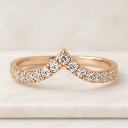 Curved Wedding Band Rings for Women Bridal Engagement Ring Aniversery Gifts for Her Unique Curved Band 14k Gold Curved Ring Band