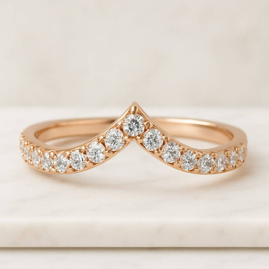 Curved Wedding Band Rings for Women Bridal Engagement Ring Aniversery Gifts for Her Unique Curved Band 14k Gold Curved Ring Band