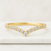 Chevron Style Micro Round Diamond Wedding Band For Her