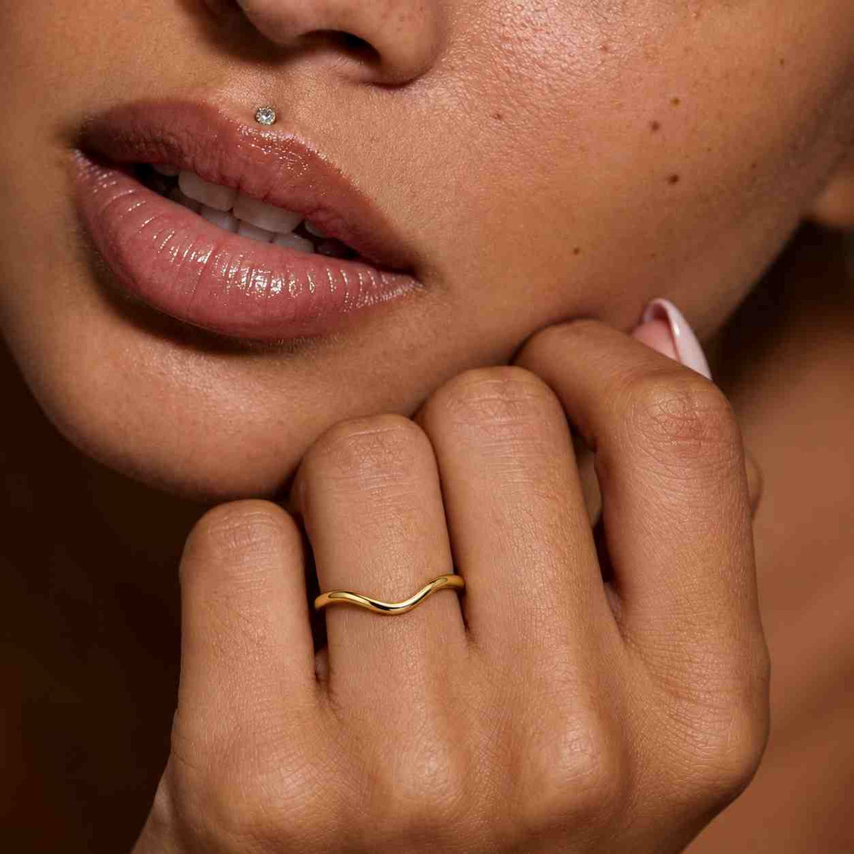 14k solid gold curved wedding band – simple stackable ring, dainty contour ring for women, minimalist wave band, anniversary gift for her
