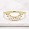 14k Solid Gold Baguette Cut Lab Grown Diamond Ring Curve Wedding Band