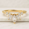 Marquise Cut Moissanite Diamond Curved Wedding Band For Love