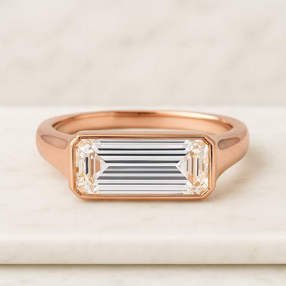 Cushion Cut Lab Grown Diamond Engagement Ring  Solid 14k Gold Side Stone CVD Diamond Ring IGI Certified Sustainable Jewelry