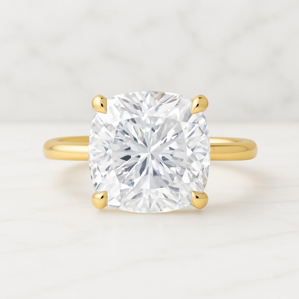 4 Claw Prong Set Ring Genuine Lab Grown Diamond Proposal Ring