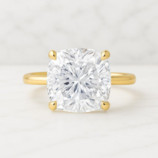 4 Claw Prong Set Ring Genuine Lab Grown Diamond Proposal Ring