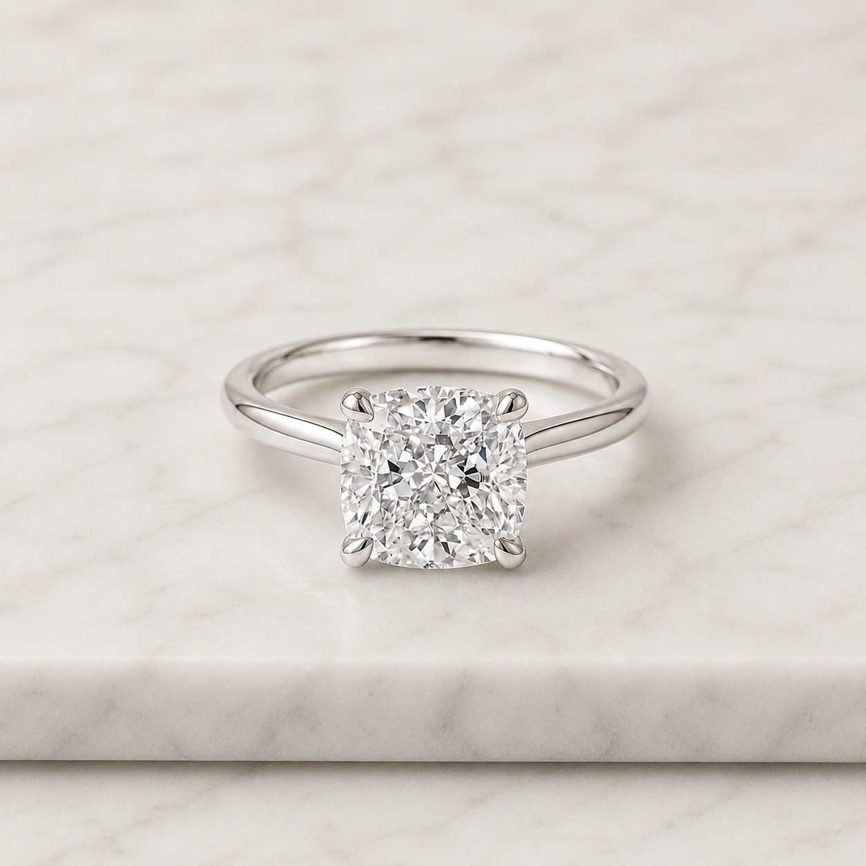 cushion cut lab grown diamond ring  2 ctfvs1 igi certified cushion cut hidden halo engagement ring cathedral setting ring 14k gold ring